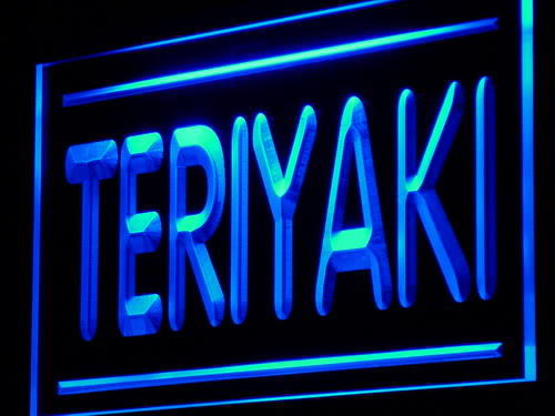 Teriyaki Cafe Shop Food OPEN neon Light Sign